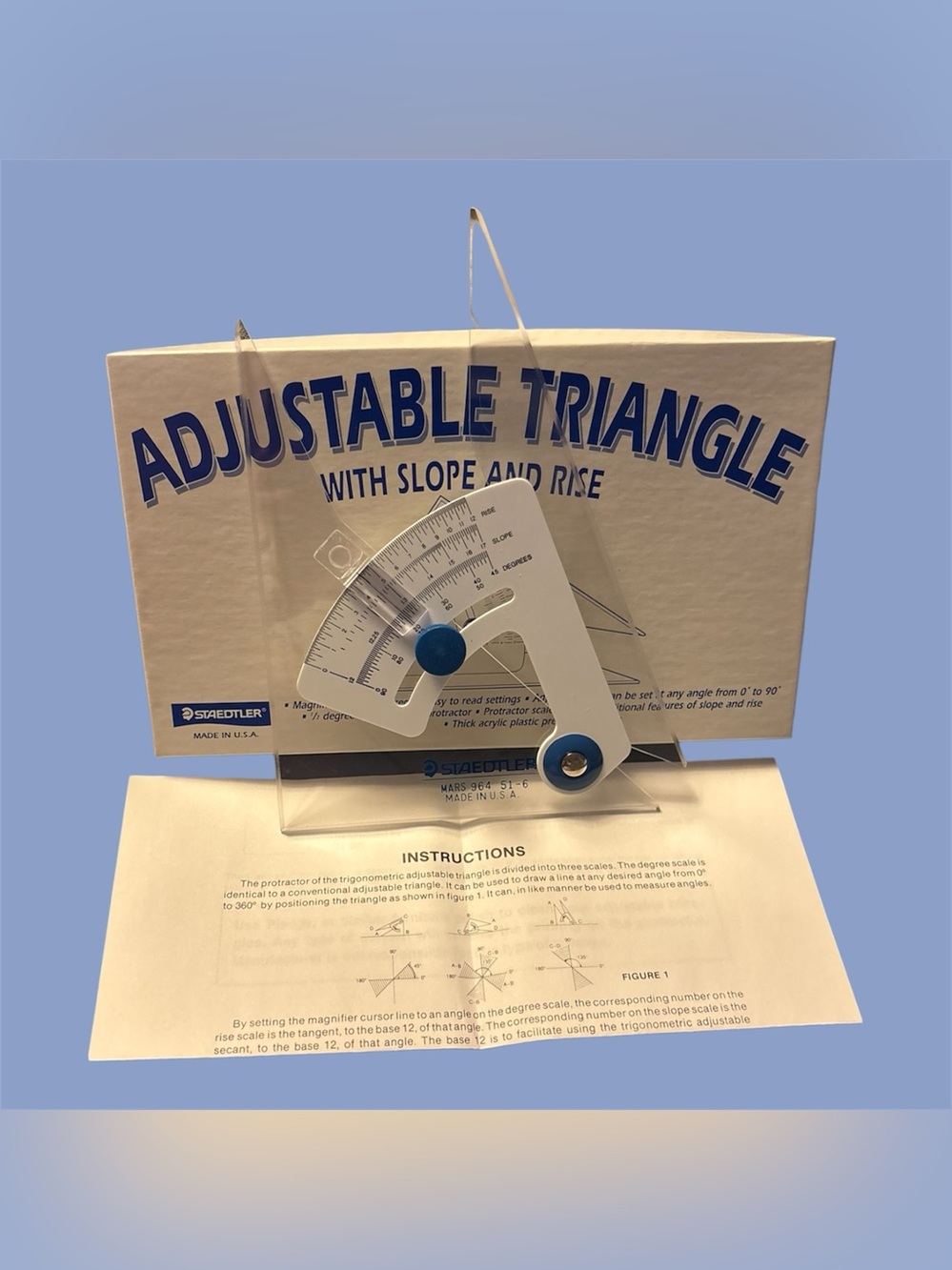 Staedtler 6” Adjustable Triangle With Slope & RIse Mars 964 51-6